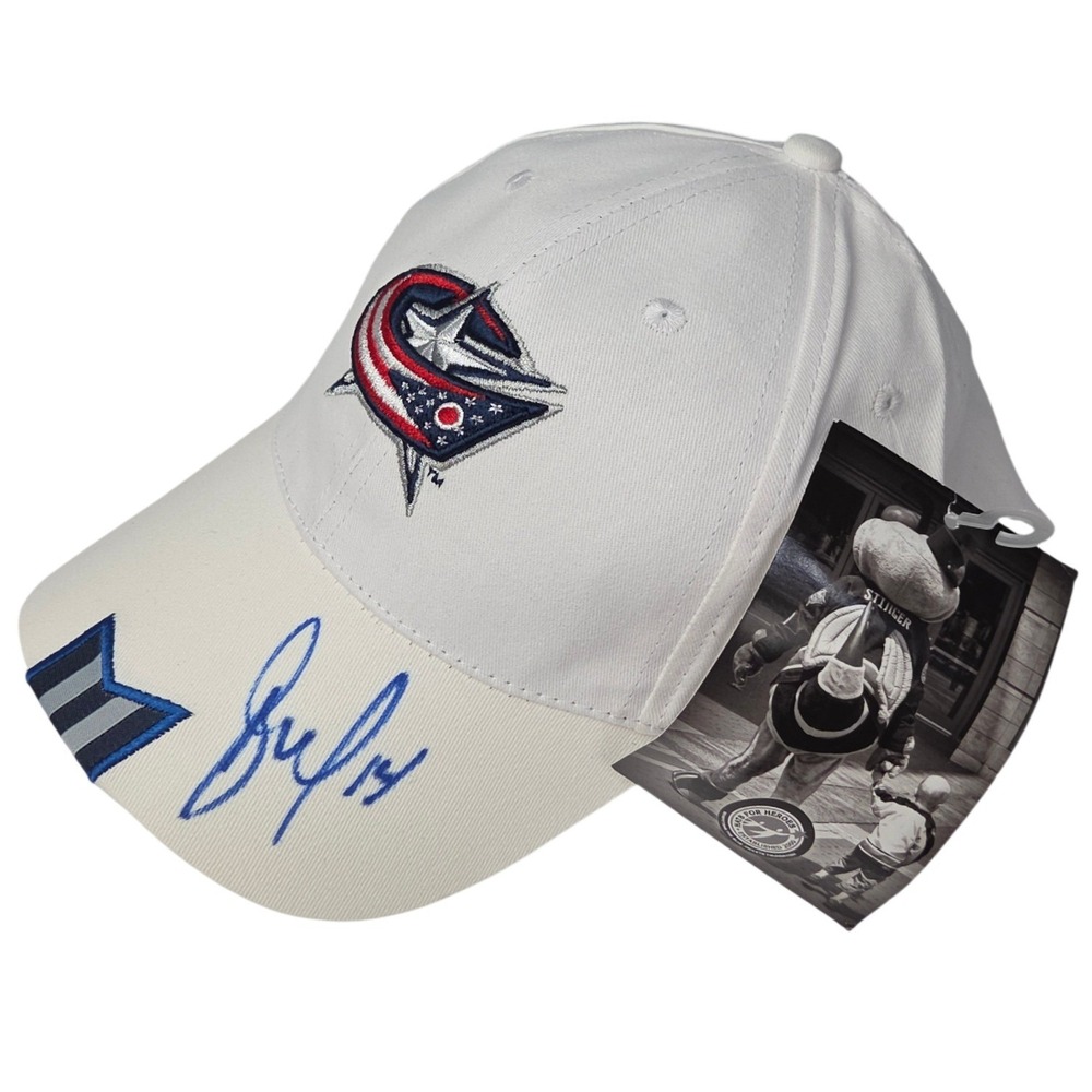 Columbus Blue Jackets SIGNED Hat Blake Comeau #14 Autographed White Hockey NEW